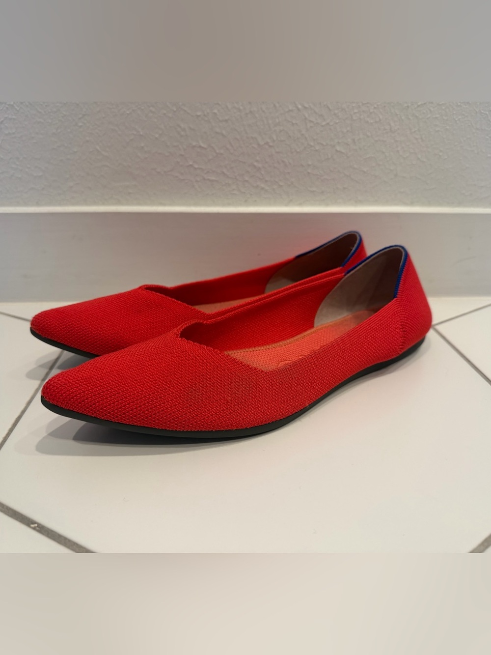 Rothy’s The Point Flame Red 8.5 Retired Pointed Toe Knit Flats